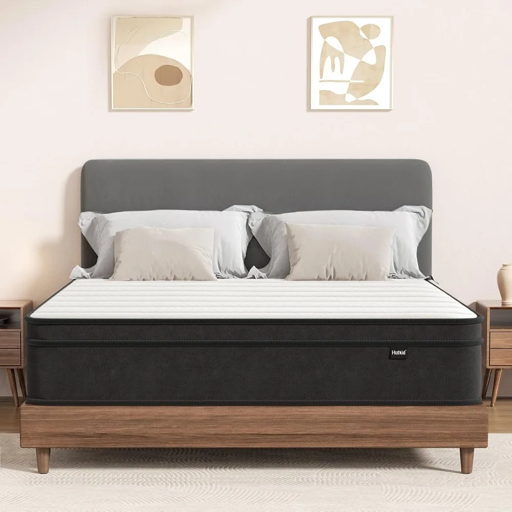 مرتبة مزدوجة - 10 بوصة إسفنجية هجينة عالية الكثافة مع زنبرك جيب - سرير مزدوج الحجم في صندوق #2