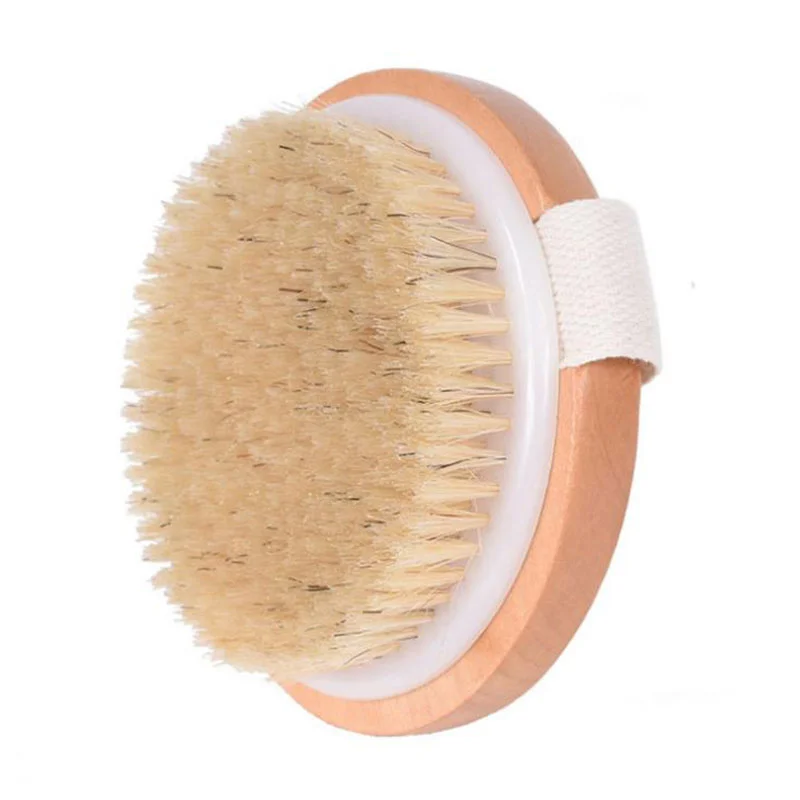 NewWooden Bath Brush Body Massage Wood Exfoliation Shower Brush Horse Hair Brush