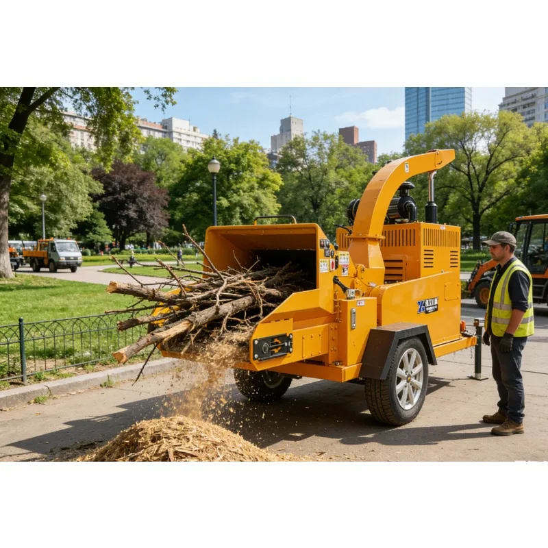 Multipurpose 40HP Diesel Wood Chipper Shredder Mobile Engine Wood Pallet Shredder Machine for Waste Tree Branches
