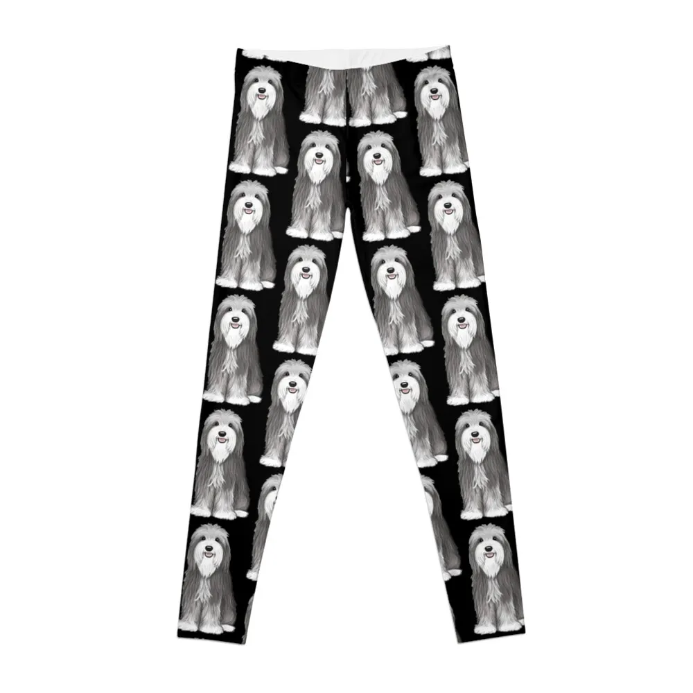 

Cute Bearded Collie Cartoon Dog Leggings push up fitness gym clothing Womens Leggings