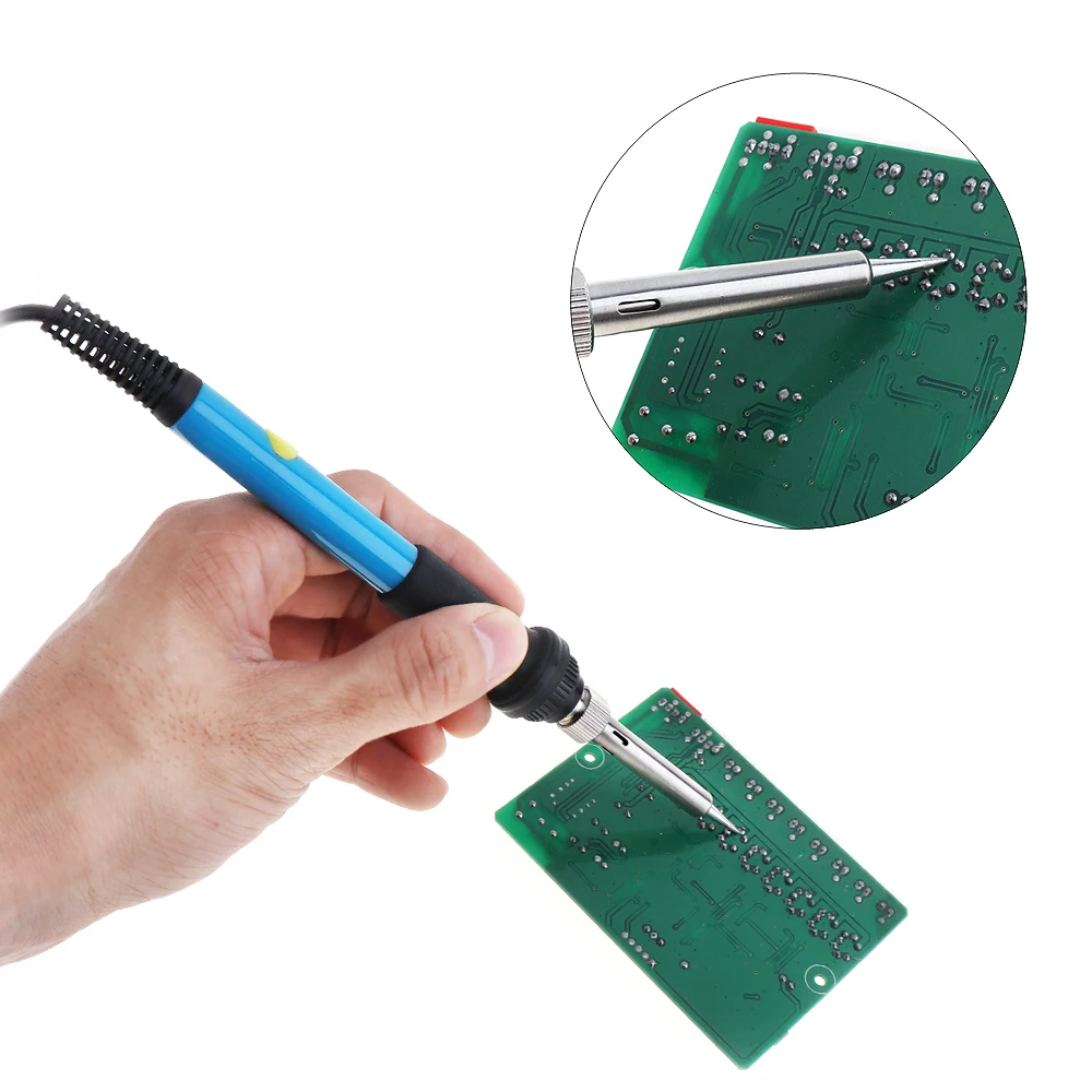 19pcs/set 110V 220V 60W Adjustable Temperature Electric Soldering Iron Kit Repair Hand Tools with Toolkit for Electric Welding