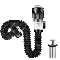 Upgrade Washbasin Drain Fitting Press Type Siphon With Odor-Proof And Anti-Insect Design Suitable For 40-50mm Sink Holes