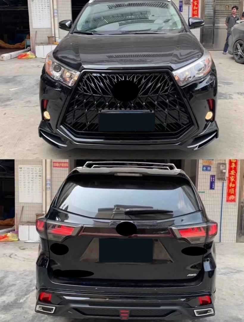 Front Rear Bumper Grill Mask Assembly For Toyota Highlander 2009-11 2012-14 2015-17 2018-21 modified Fog Lamp Frame Strip