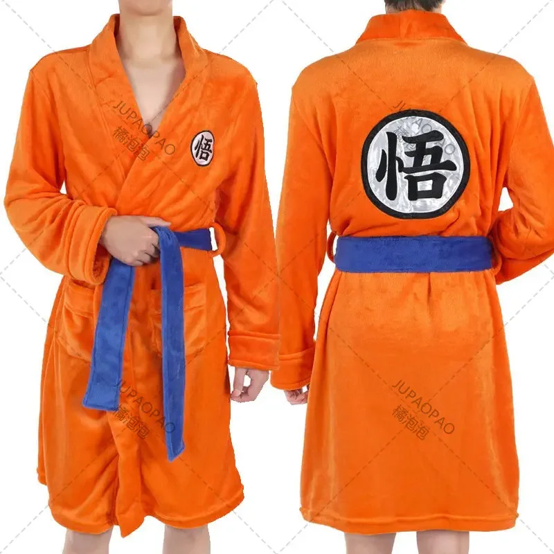 anime Son Goku cosplay bathrobe kakarotto pajamas Winter keep warm soft flannel for Women Men