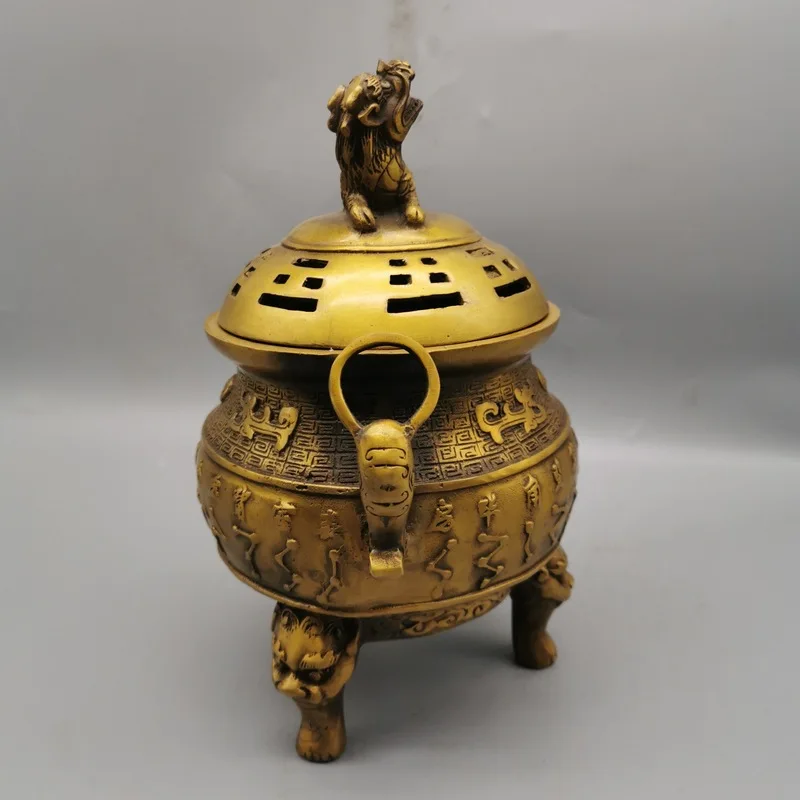 Antique Collection: Bronze Three-Legged Qilin Incense Burner a gift from heaven for good fortune and smoothness in all m