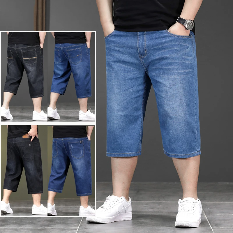 Oversized 44 46 48 Summer Denim Shorts For Men Loose High Quality Plus Size Denim Short Jeans Brand Daily Classic Pants Male