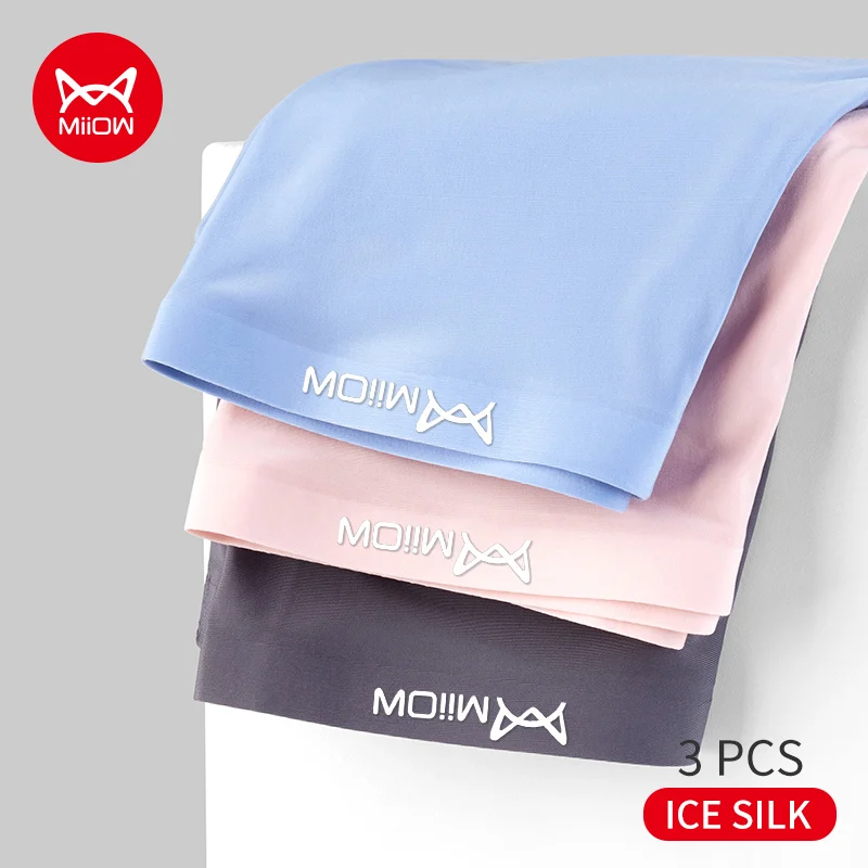 MiiOW 3Pcs Eis Seide Männer Unterwäsche Boxer Schlüpfer der Männer Komfortable Graphene Sexy Unterhose Boxer Shorts für Männer MRY005