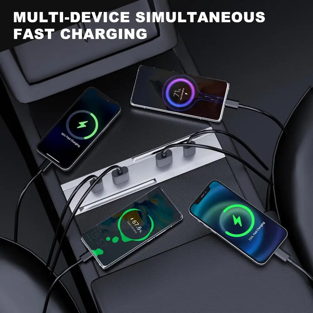 Hub in use with multiple devices charging