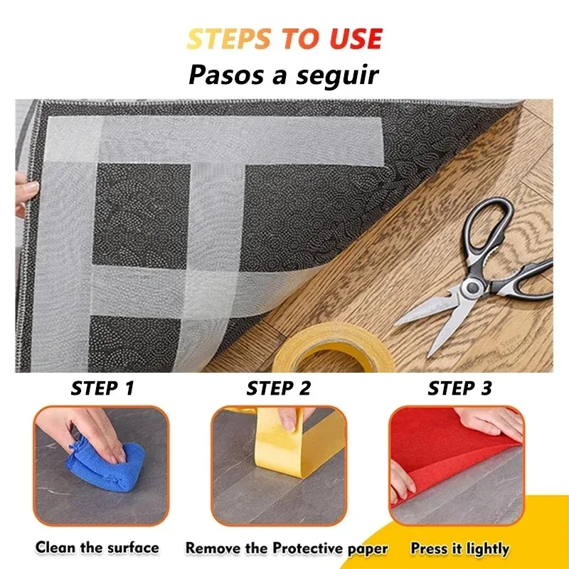 شريط لاصق مزدوج الجوانب رفيع للغاية وقوي، شبكة شفافة شديدة التحمل مقاومة للماء ولا تترك أثرًا، شريط سجادة شبكي قوي