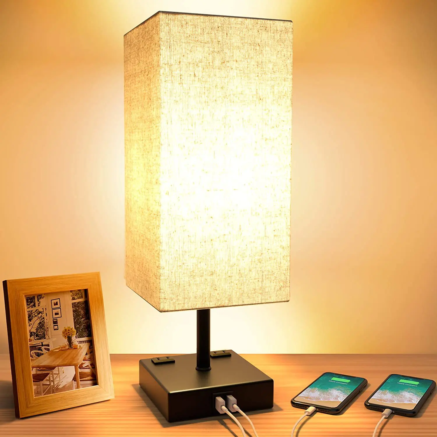 

Retro bedroom bedside lamp American modern minimalist creative desk Warm touch control small table lamp cross-border eBay