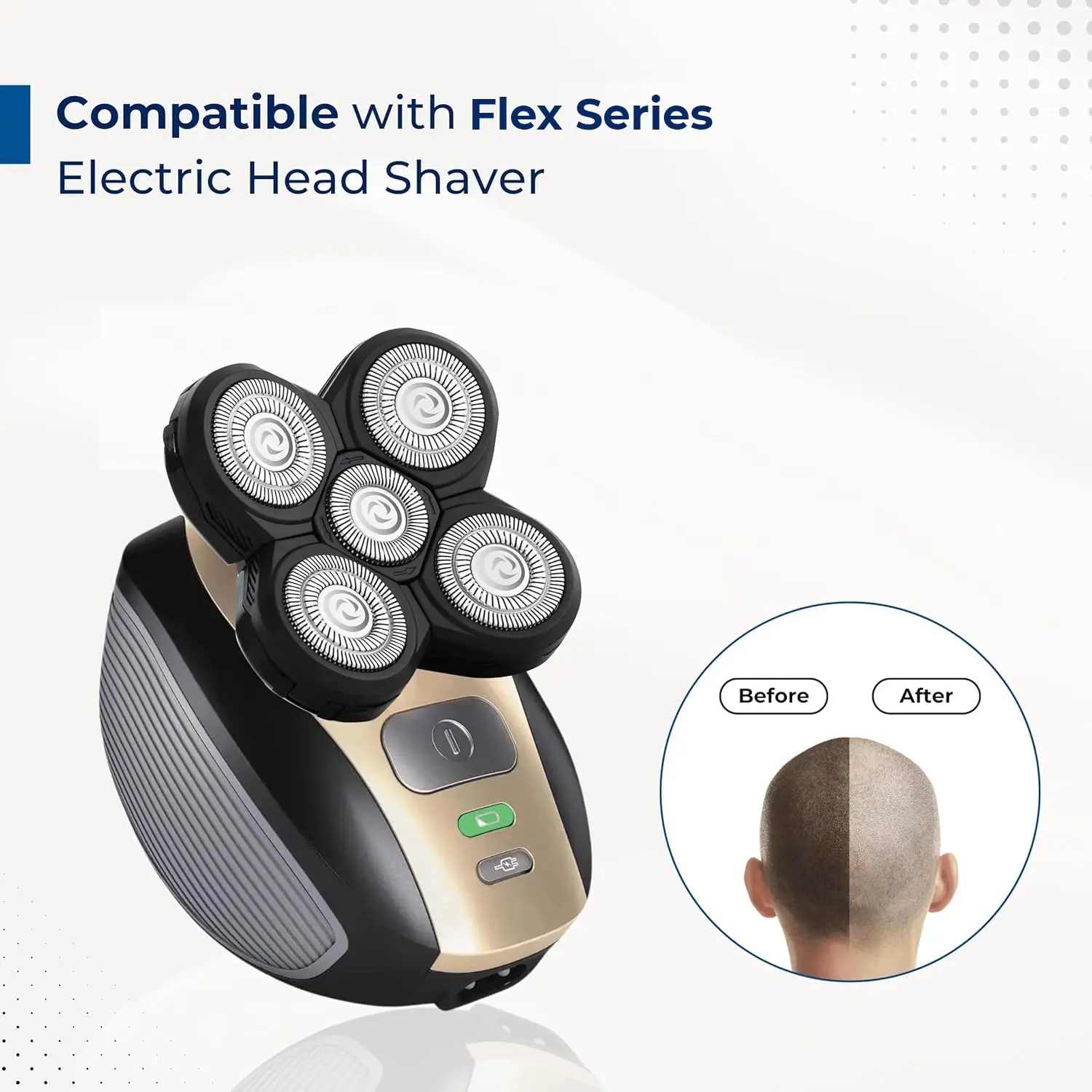 Replacement 5 Heads Electric Shaver Head Compatible with Flex Series Electric Shaver 5D Razor Replacement Shaving Heads