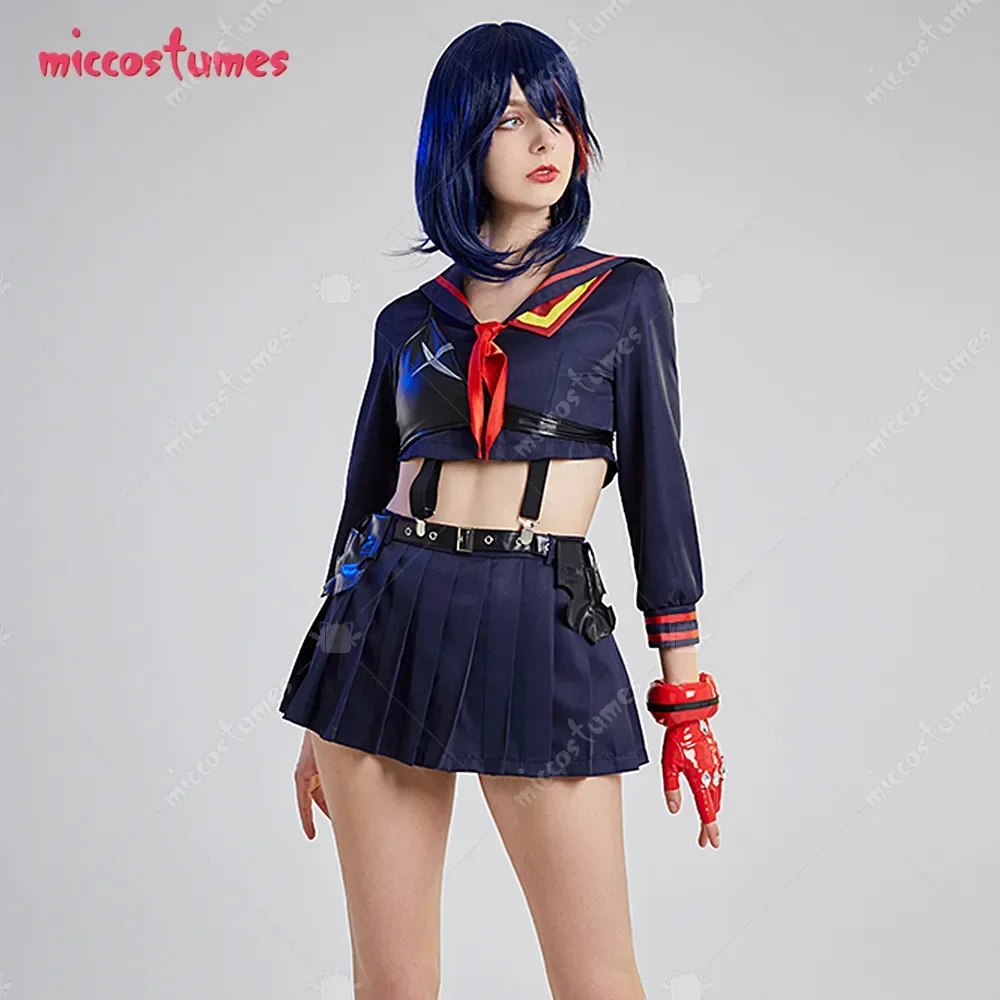 Miccostumes Women's Ryuko Cosplay Costume Long Sleeves Shirt and Skirt Set