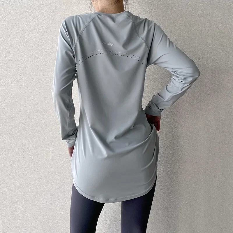 Long Sleeve Yoga Clothes Women 2024 Sportswear Woman Gym Running Blouses Shirts Sports Tops Fitness T-shirt Gym Clothing Workout