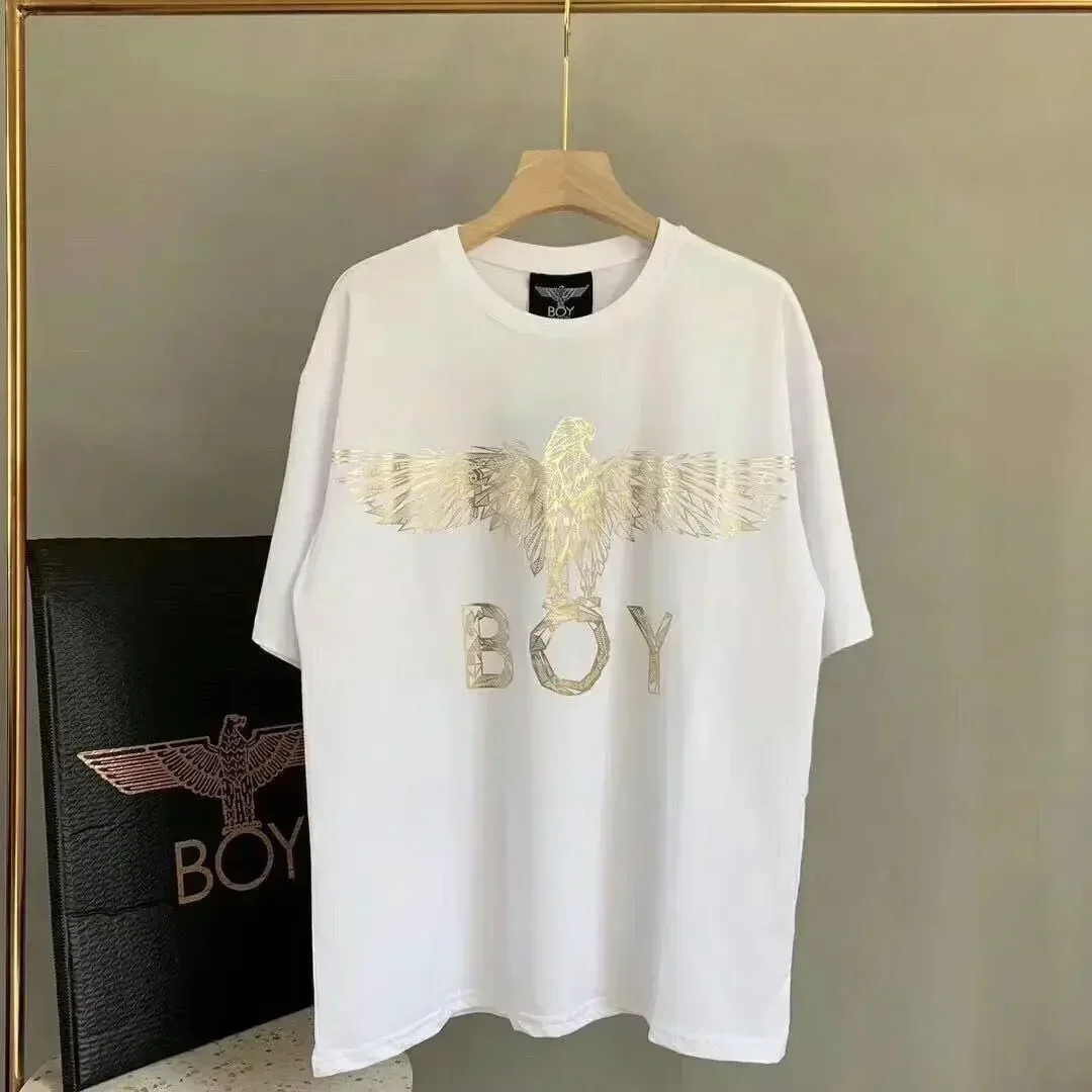 

2025 New Hot Classic Brand Summer BOY Loose Casual Short Sleeve Hot Gold Printing New Suit Fashion Wing Couple Classic T-shirt