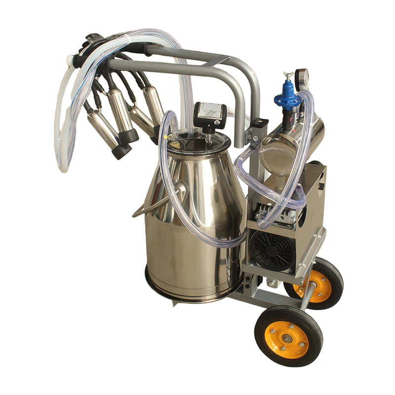 2024 New Model Small type Farm Cow Electric Single Stainless Steel Bucket Milking Machine for Home Use