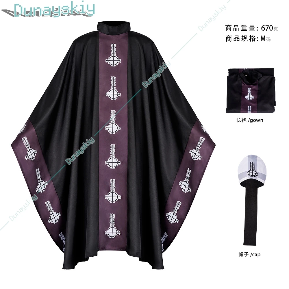 Adult Medieval Gothic Witch Witch Robe Halloween Dress Vampire Gender-neutral Horror Costume Dad Emeritus Costume