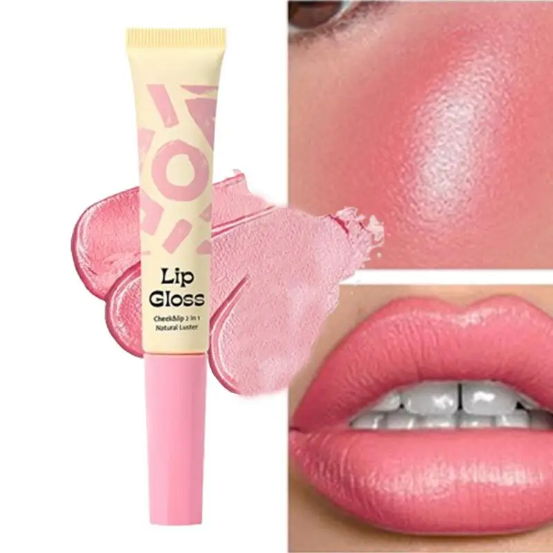 Squeeze Lip Gloss Dark Brown Lip Oil Waterproof Non-stick Cup Liquid Lipstick Moisturizing Liquid Blush Face Cheek Lip makeup