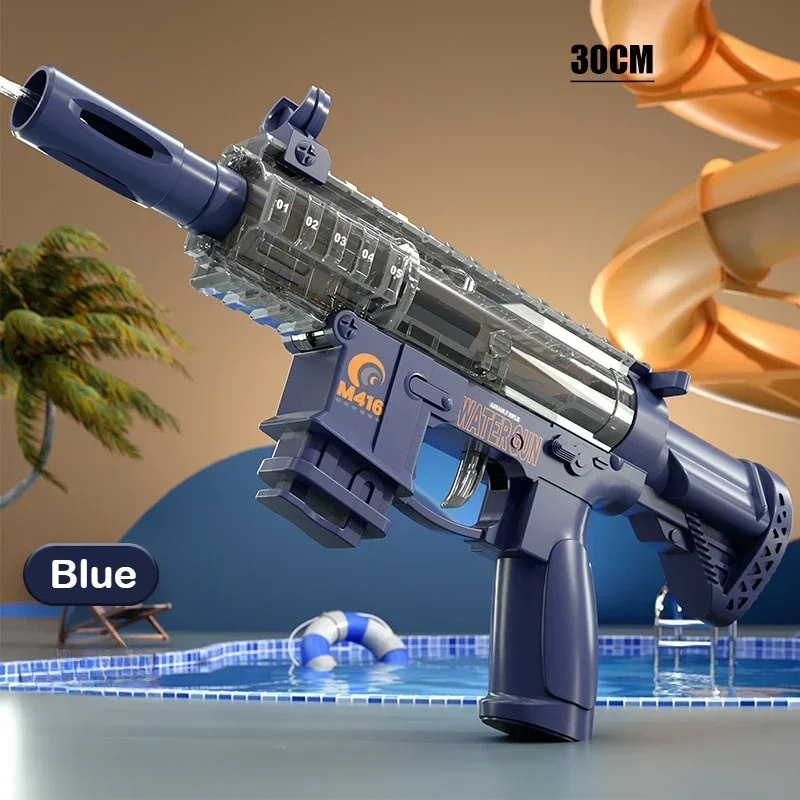 Pistola ad acqua M416 Pistola portatile a scatto continuo per giochi all'aperto per spiaggia e battaglie d'acqua all'aperto Giocattolo estivo interattivo