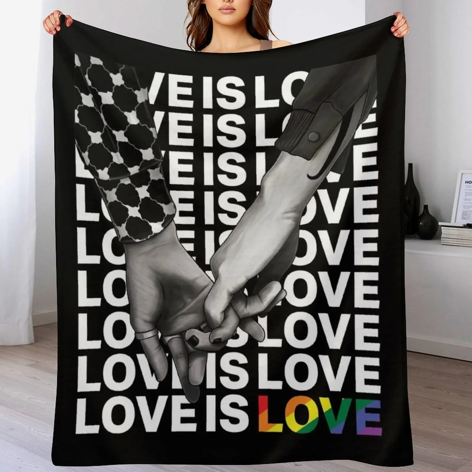 

LOVE IS LOVE Throw Blanket funny gift Summer Beddings Beautifuls Blankets
