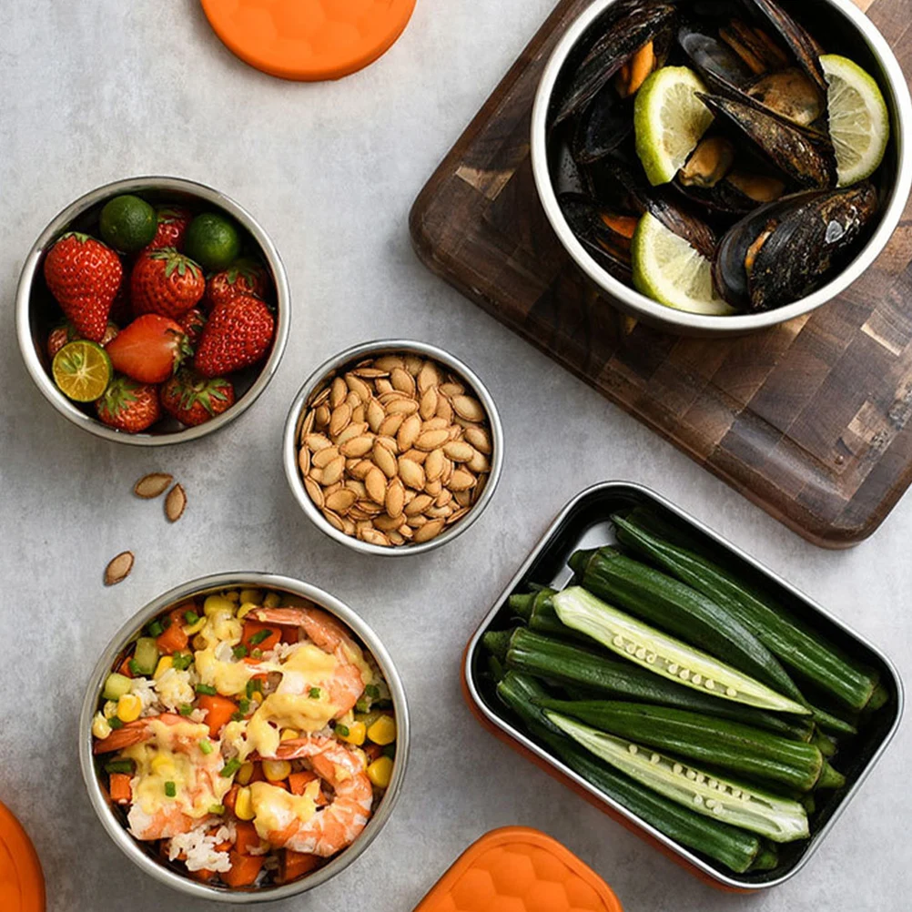 Tazas para salsa de acero inoxidable, contenedores a prueba de fugas, almacenamiento de pepinillos, Gel de sílice, práctico soporte para salsa, cenas familiares, Picnics