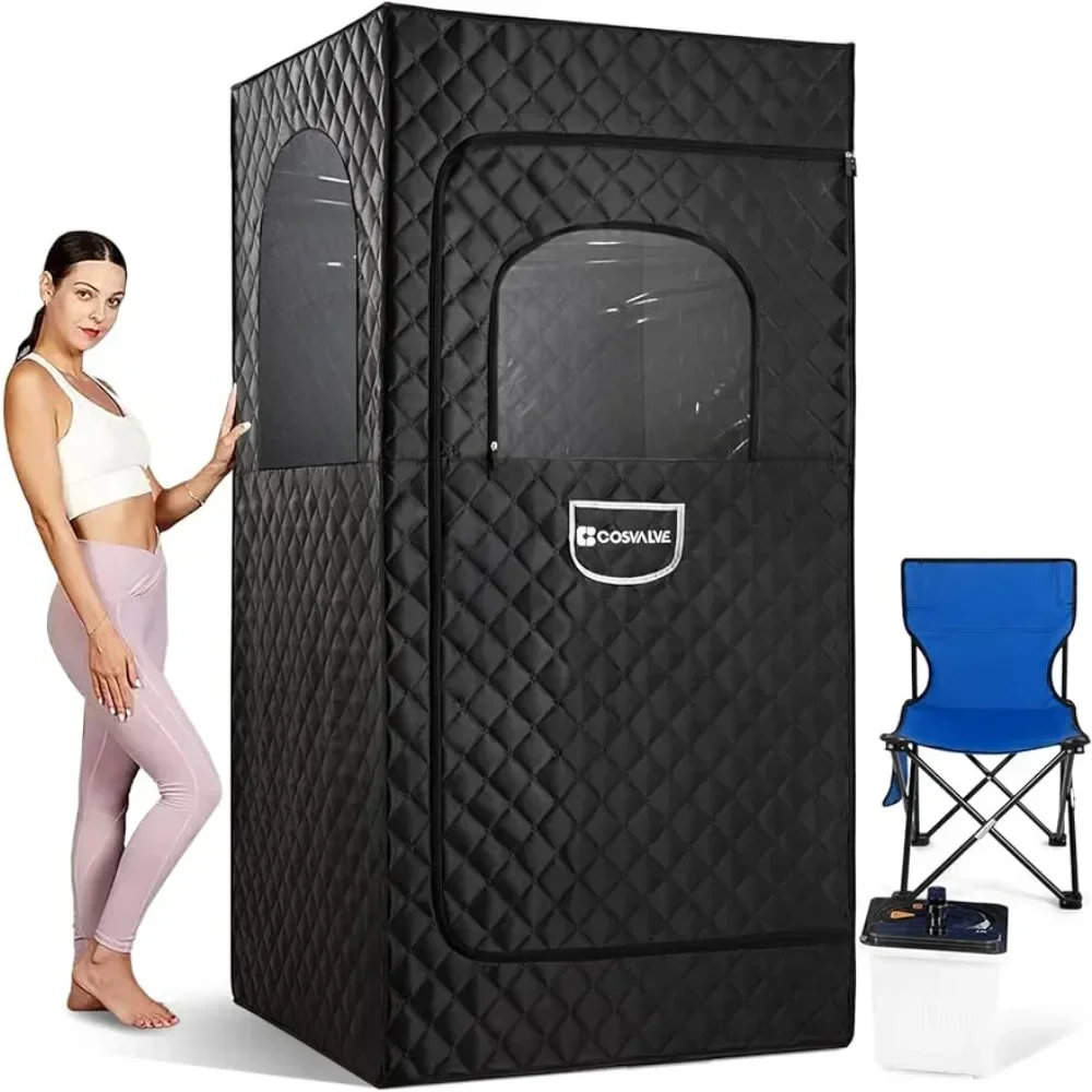 

Full Size Steam Sauna Kit,Personal Sauna Tent for Home Spa,4L&1500W Steam Generator(35.45L*35.45W*70.87''H) Freight free