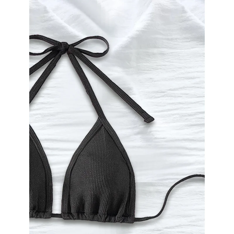 نمط جديد قطعتين ملابس السباحة النسائية بيكيني مثلث حقيبة الملحقات مثلث سلسلة الزينة