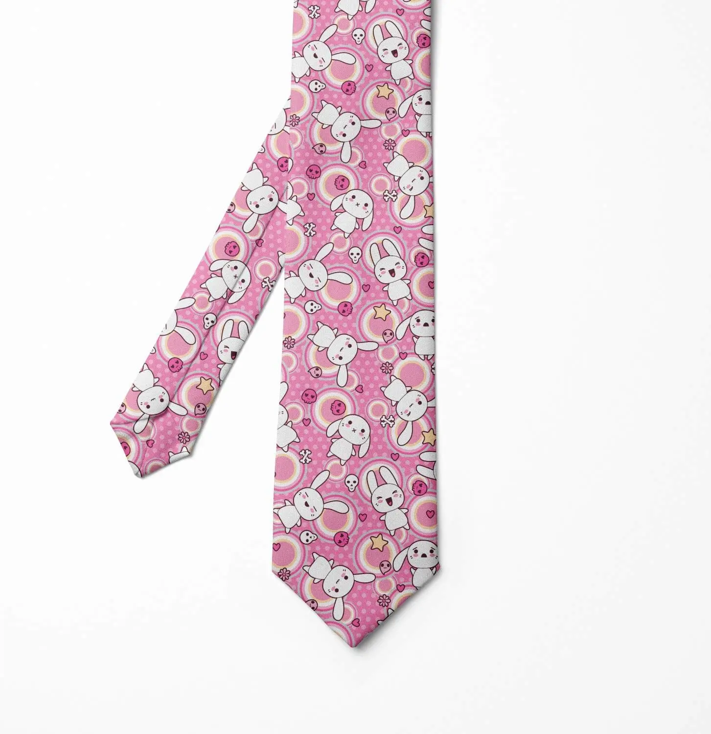 Pink Easter Egg Bunny Multicolor Modern Men's Tie