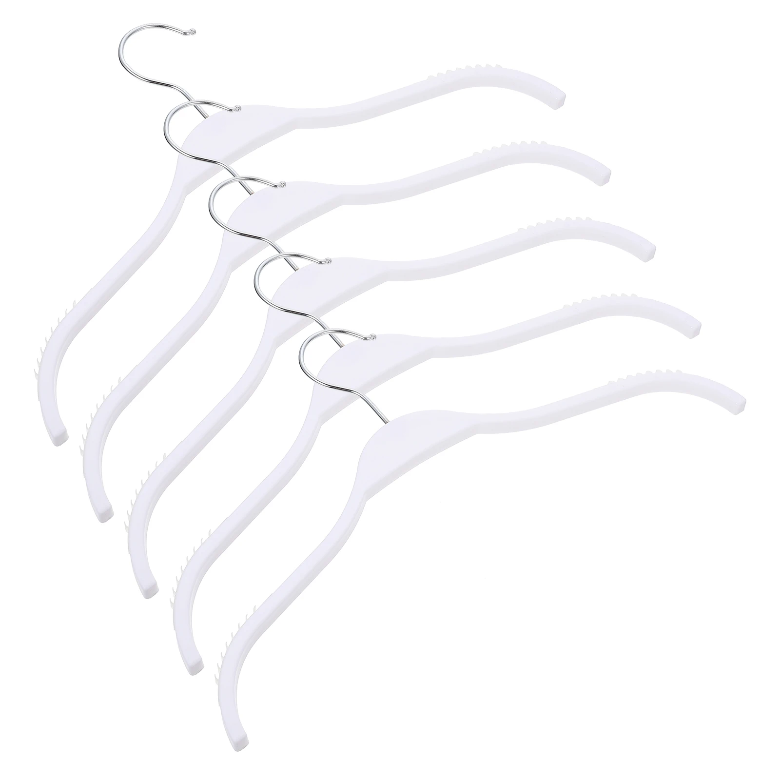

5pcs Non-slip Hanger Heavy Duty Stainless Steel Clothes Hangers Strong Coat Rack Plastic Storage Closet Dry