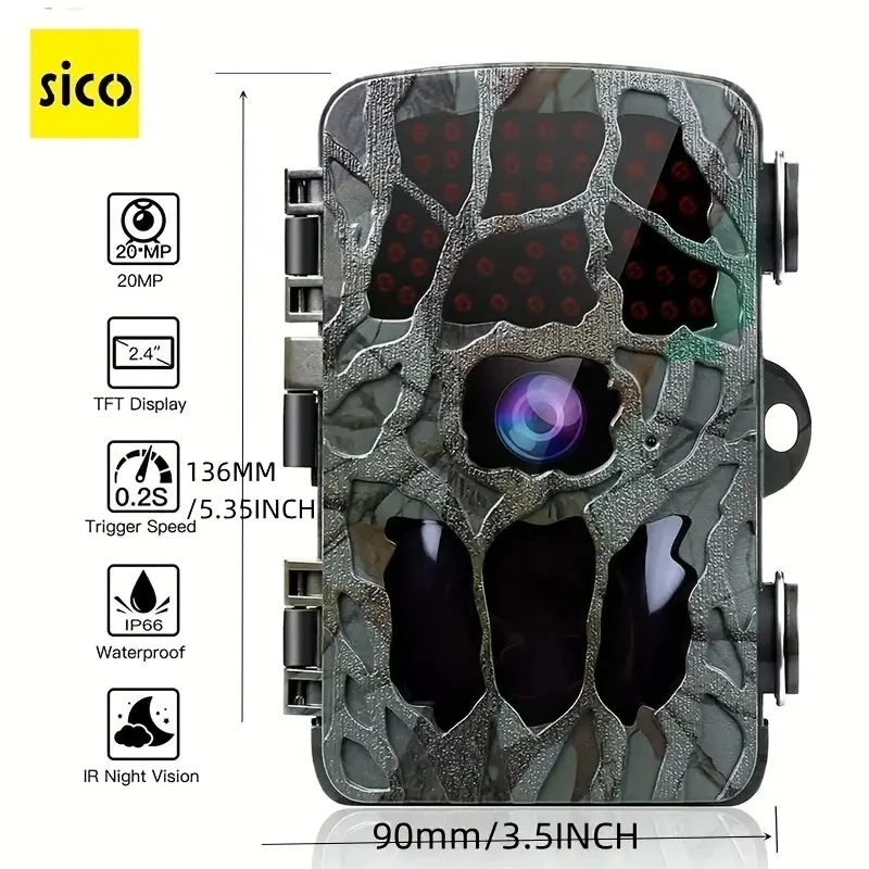 LUOSI 4K Trail Camera Infrared Night Vision 1080P 0.2s Trigger Time Digital Camera  Waterproof For Wildlife Scouting