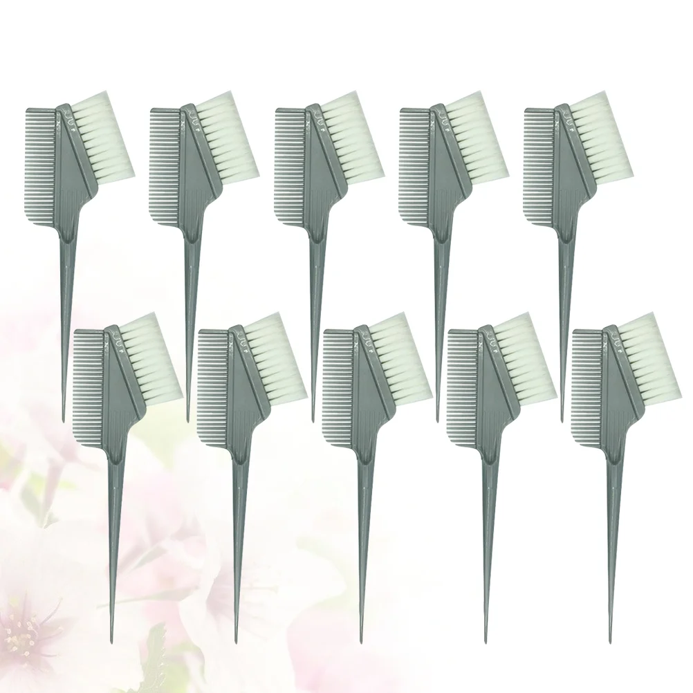 10 Pcs Hair Tint Tool Color Brush with Needle Dye Round Handle Applicator Dying