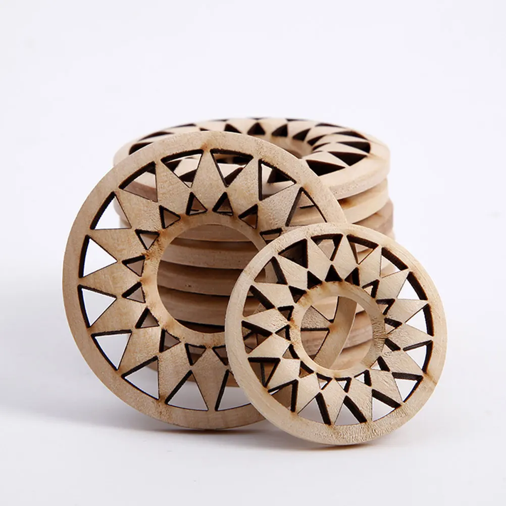 

20pcs Ear Hook Accessories Unfinished Wood Cutouts For Diy Crafts Teens Painting Wooden Slices Craft Supplies Graffiti Chips