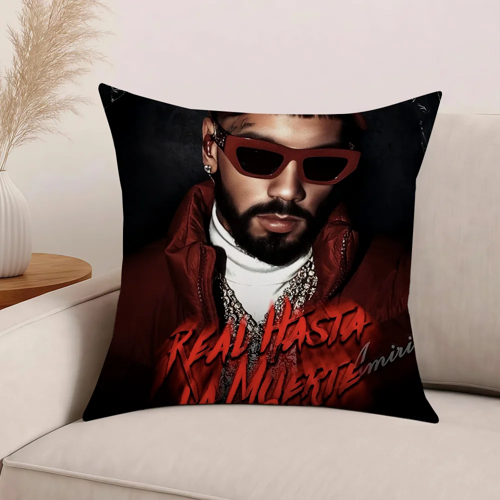 Funda de almohada AA de rapero A-Anuel, cojines de oficina adecuados para sofá, coche, dormitorio, funda de cojín decorativa