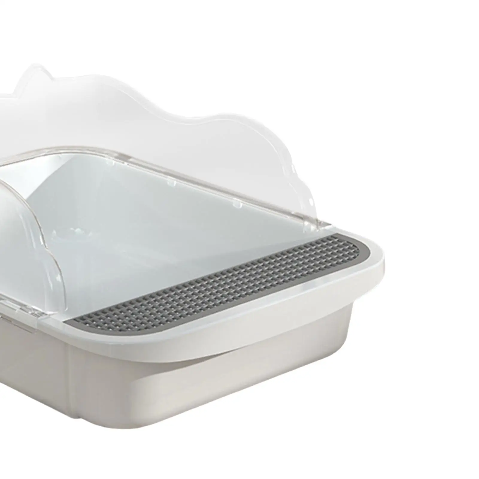 Semi-enclosed Open Litter Box, Durable Litter Box, Splash-proof Pet Litter Box