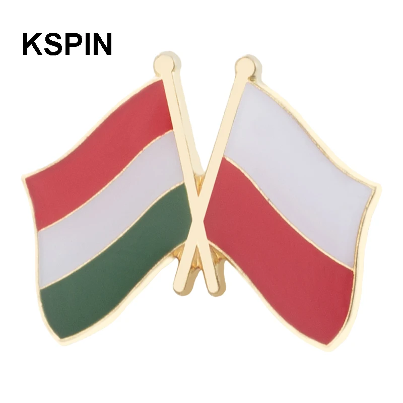 Hungary & Poland Flag Badge Pins Badge Brooch Badges on Backpack Pin Brooch