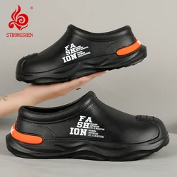 STRONGSHEN Men Chef Shoes Summer Slipper Kitchen Clogs Work Shoes Flip-flop Waterproof Oil-proof Sandal Non-Slip Garden Slippers