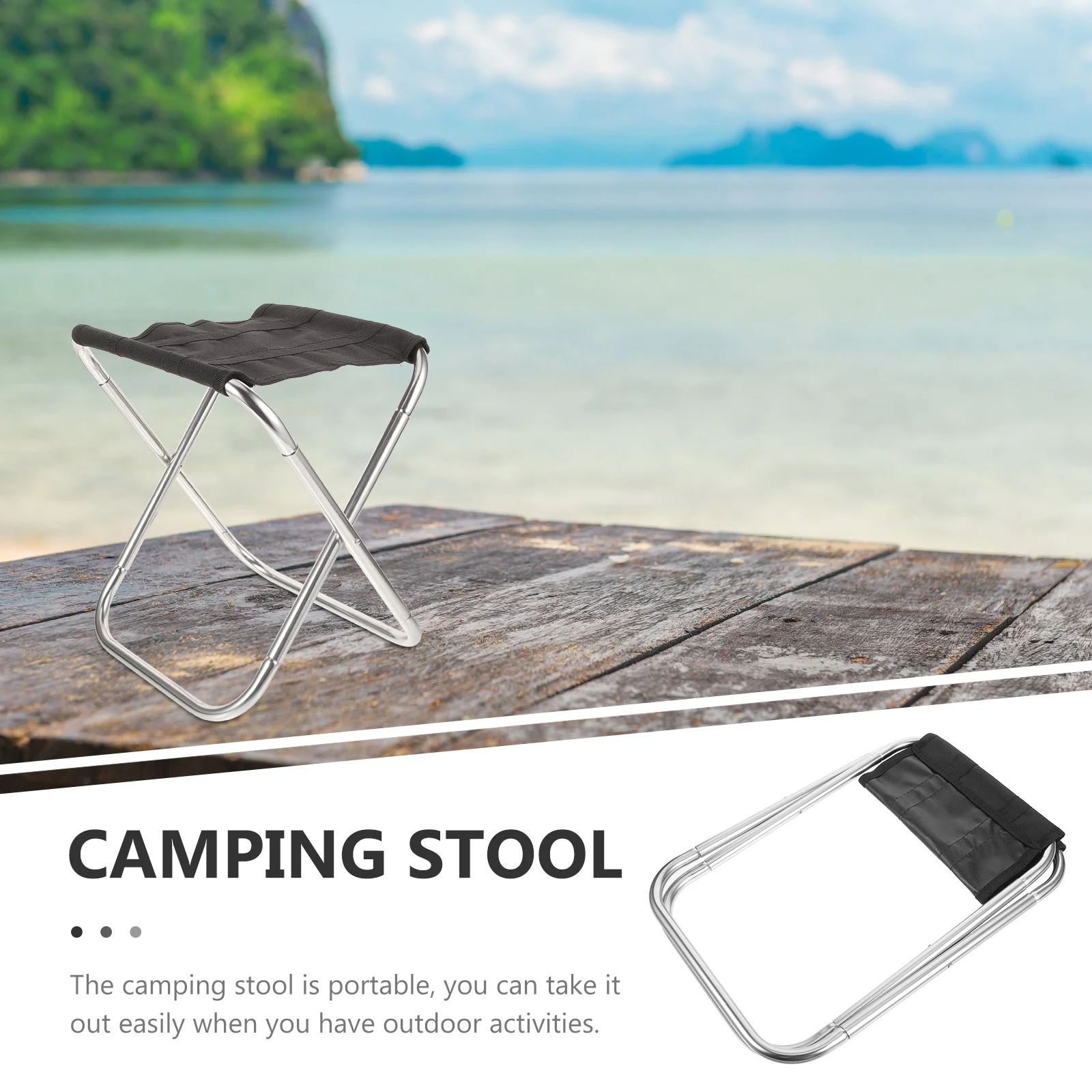 ポータブルキャンプ折りたたみスツール軽量アルミニウム合金フレームオックスフォード布コンパクトデザインアウトドアアクティビティ釣り用