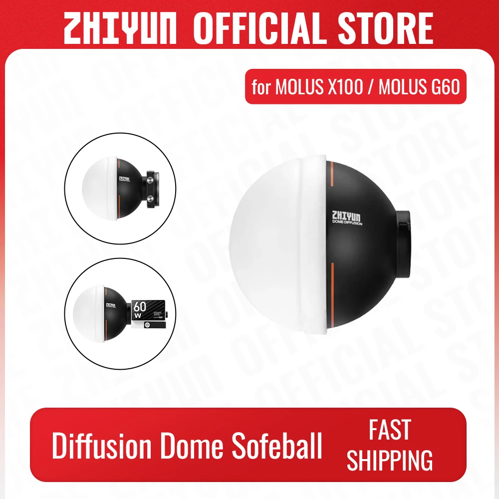 ZHIYUN Official Diffusion Dome Sofeball ZY Mount Diffuser ball EX1H03 Accessories for ZHIYUN Molus G60 X100 COB Video Light