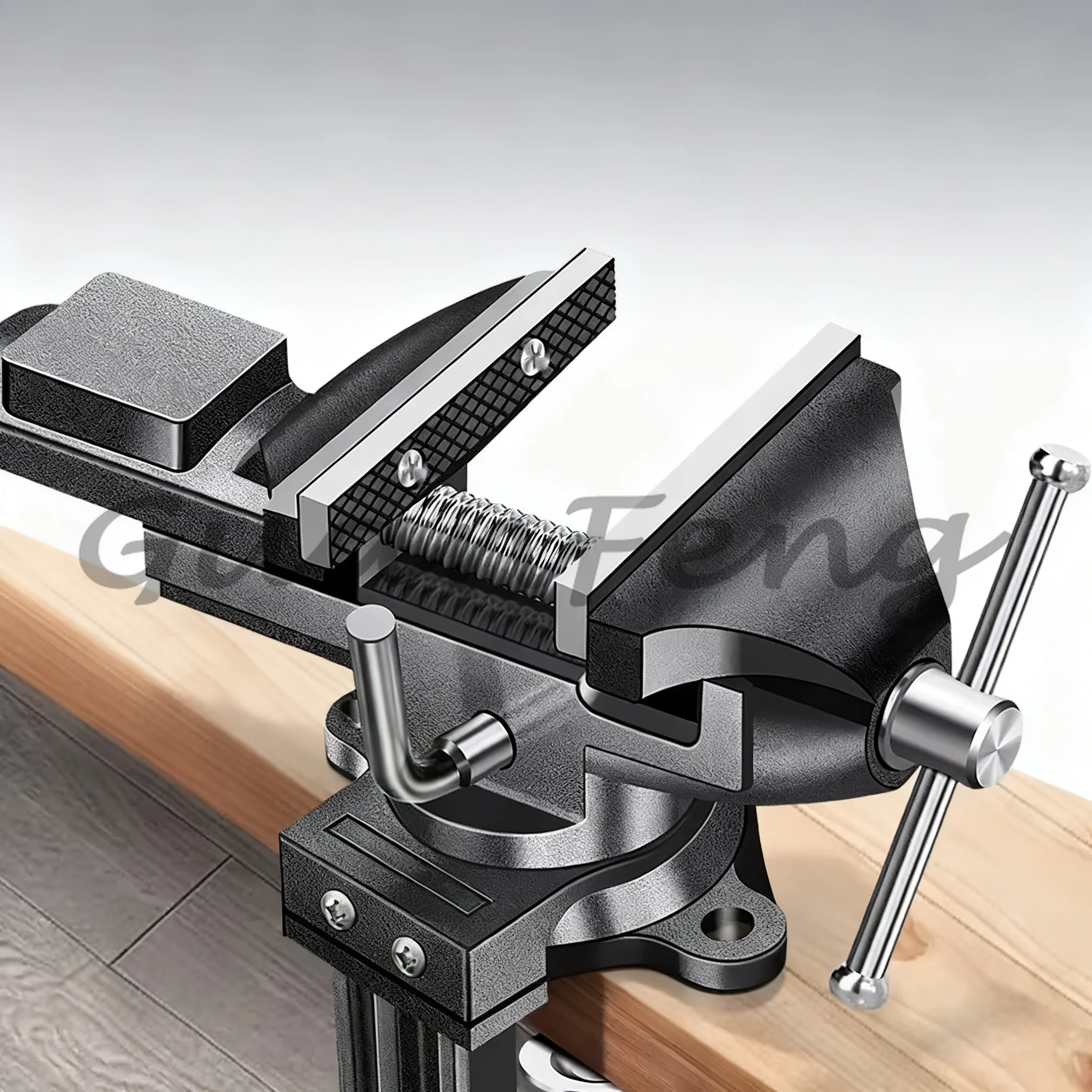 80mm Dual Purpose 360° Rotating Desktop Fixture, Multifunctional Worktable Vise for Drilling Fixing