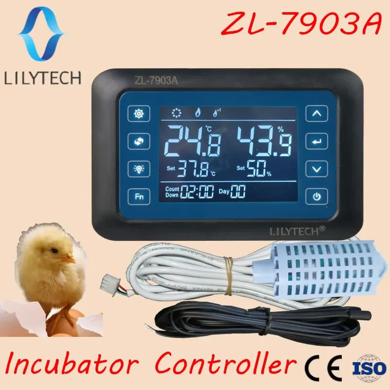 

ZL-7903A, Lilytech, 100–240 В переменного тока, ПИД, супермногофункциональный автоматический контроллер инкубатора температуры и влажности, ZL-7901A
