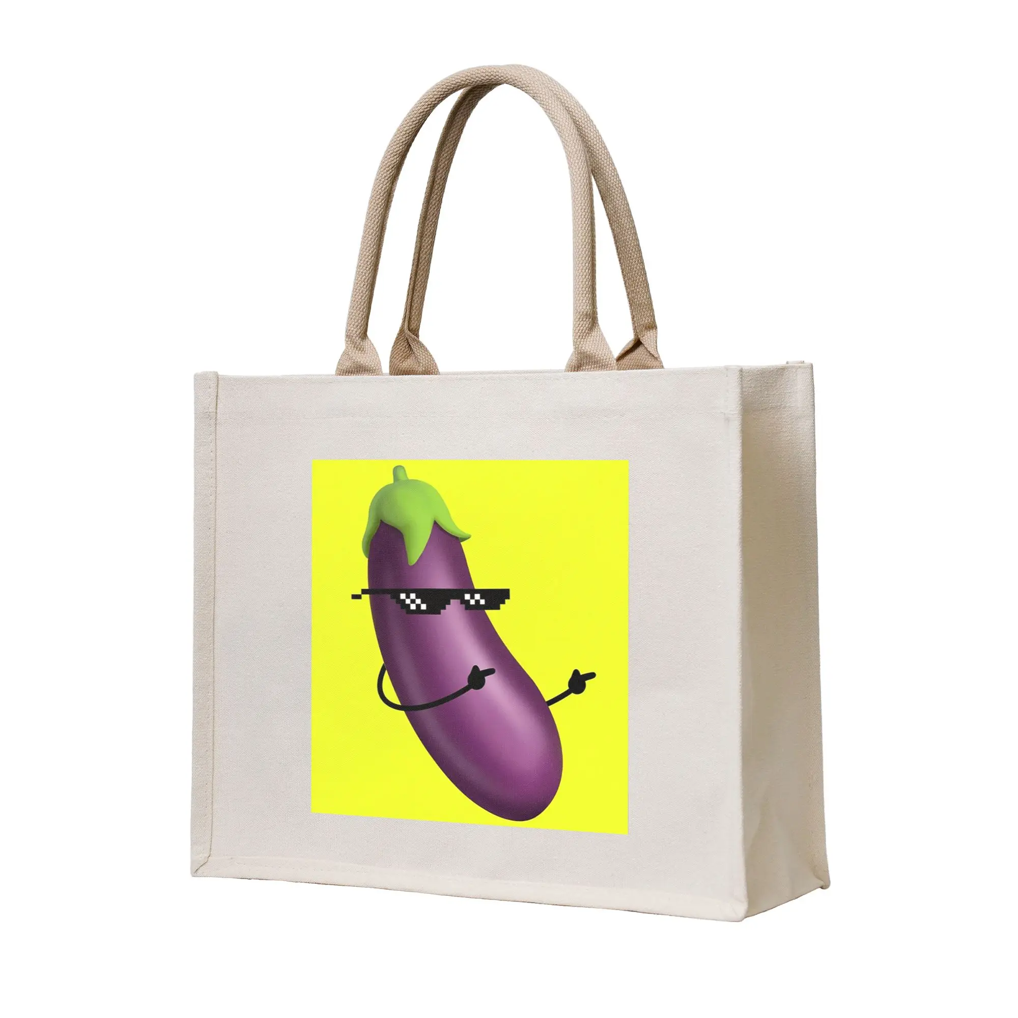 

Сумка-шоппер Thug Life Eggplant из холщовой ткани, многоразовая, для женщин, на плечо, дорожная сумка