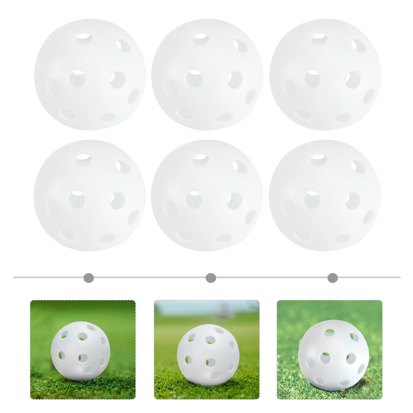 

24pcs Perforated Plastic Play Balls Hollow Practice Training Sports Balls (White) perforated balls practice balls