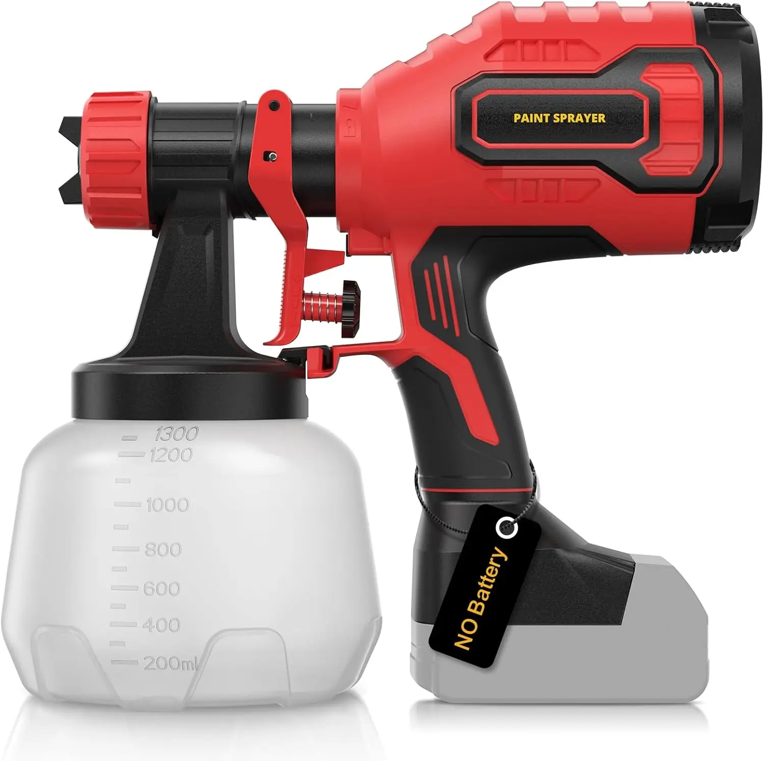 

Brushless Cordless Paint Sprayer, 1000ml/min Flow, 1200ml Container, 150 Din/s Viscosity for Furniture & DIY Projects