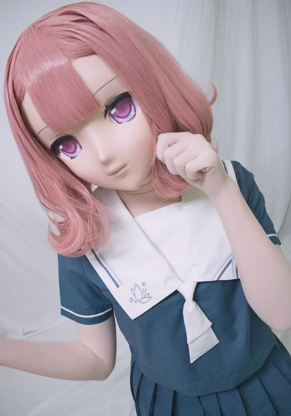 (LiLi Mask-48) Sweet Girl Resin Head Mask Kigurumi Cosplay Japanese Role Play Anime Silicone Kigurumi Mask Crossdresser Doll