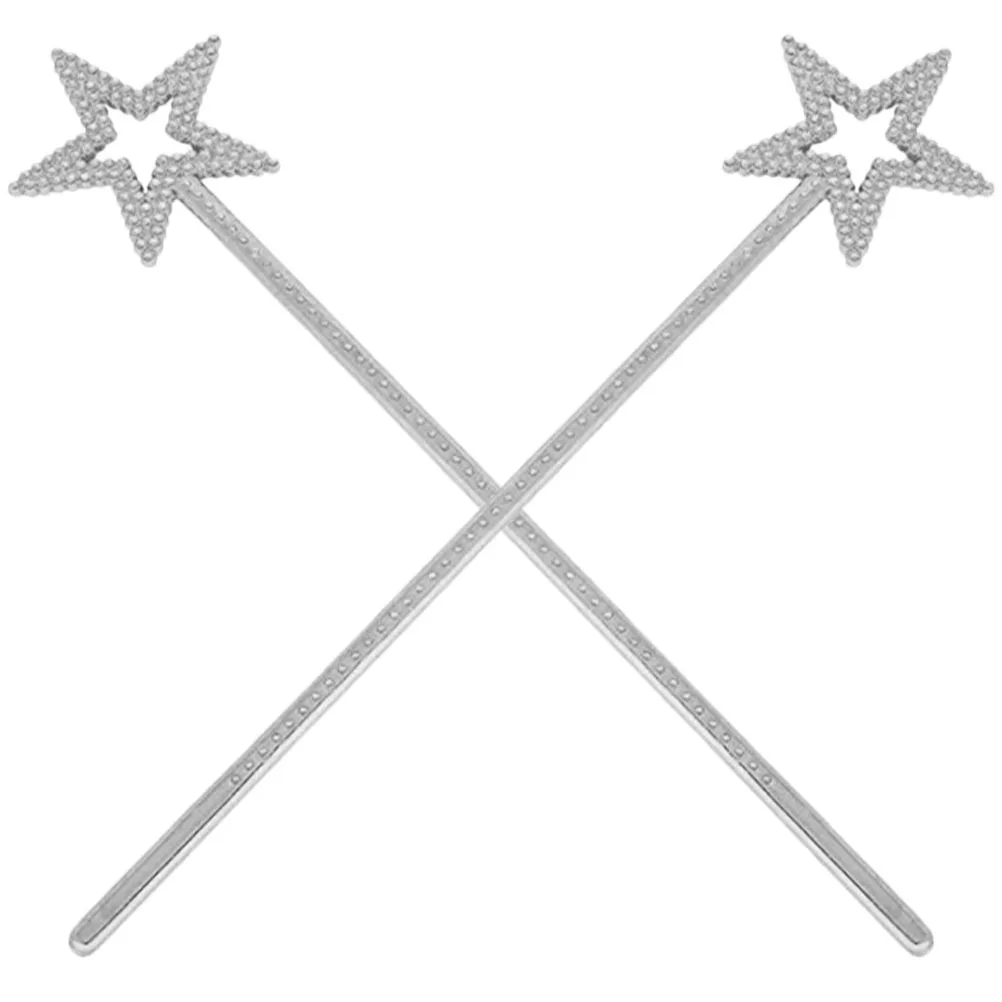 2 stücke Stern Fee Zauberstäbe Silber Stern Design Licht Langlebig Kinder Party Gefälligkeiten Engel Fee Requisiten Mädchen Geburtstag Geschenk Rolle spielen