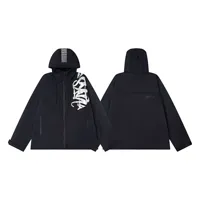 Syna World American Street Reflective Letter Print Jacket Light Weight Spring Autumn Unisex Windbreaker Outdoor Coat