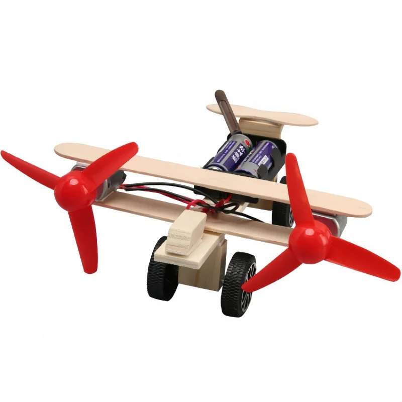 1-3Pcs Double Propeller Glider DIY Science Project Multifunctional Electric Physics Educational Kit Handmade Wood Plastic Model