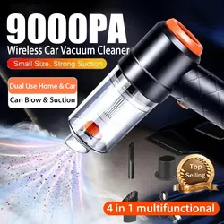 9000Pa 4 in 1 aspirapolvere per Auto Wireless 120W aspirapolvere portatile senza fili per Auto portatile aspirapolvere ad alta potenza per Auto di casa