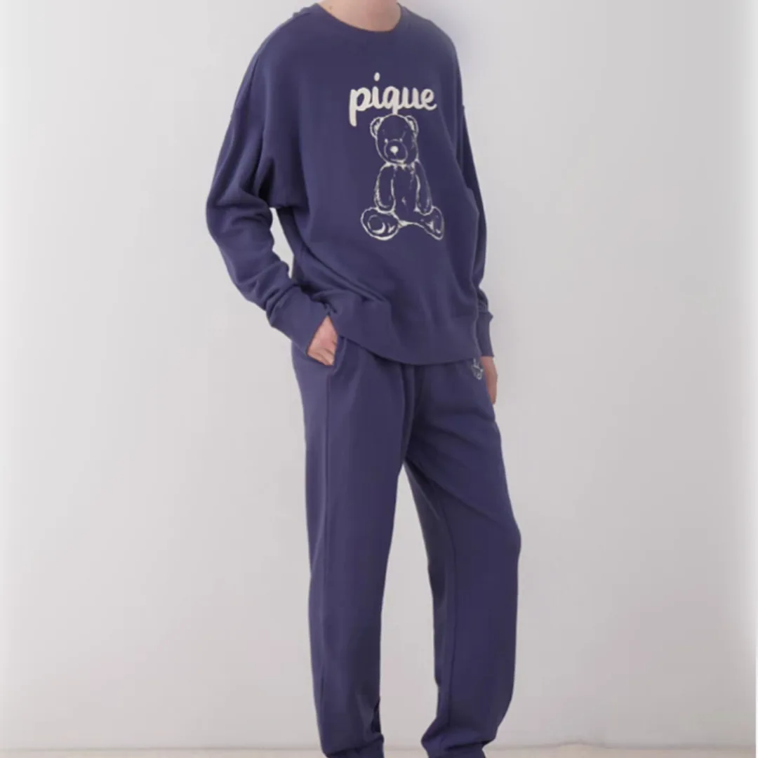 Couple Pajamas Set Women Men Ladies Room Wear Sweatshirt Home Wear