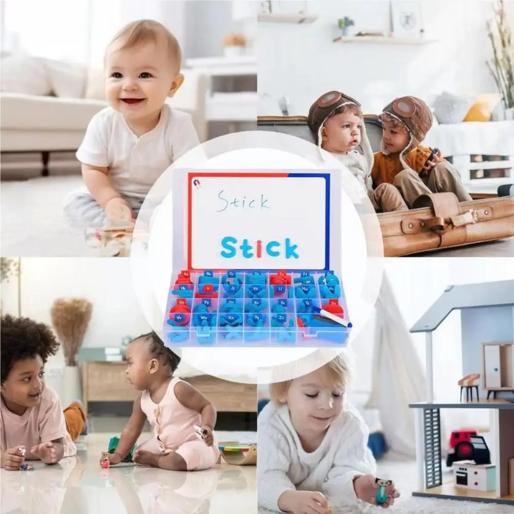 

26 английских букв, магнитные блоки для доски, игровые блоки для обучения правописанию, магнитные наклейки с буквами, портативная IQ-игра