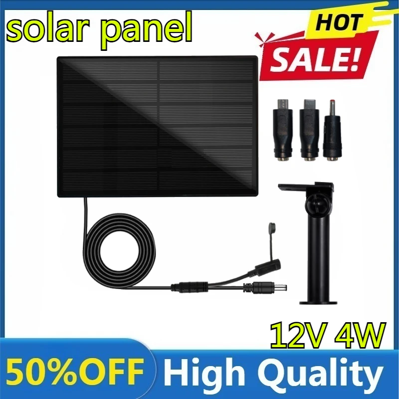 

New Panneau Solaire 4W, Installation De Batterie 18650, Micro USB Et TypeC for Chargement D'appareil Photo Ou De Routeur